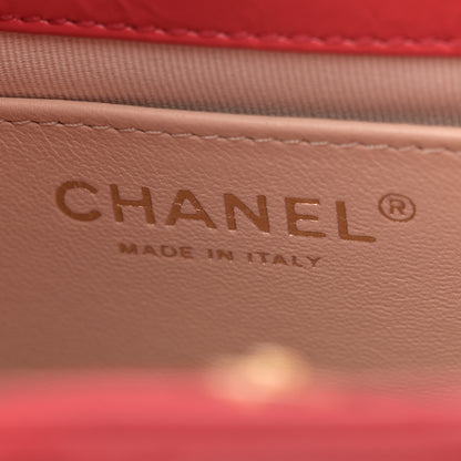 Chanel Shiny Crumpled Calfskin Quilted Small Wavy CC Hobo Red 6 of 10