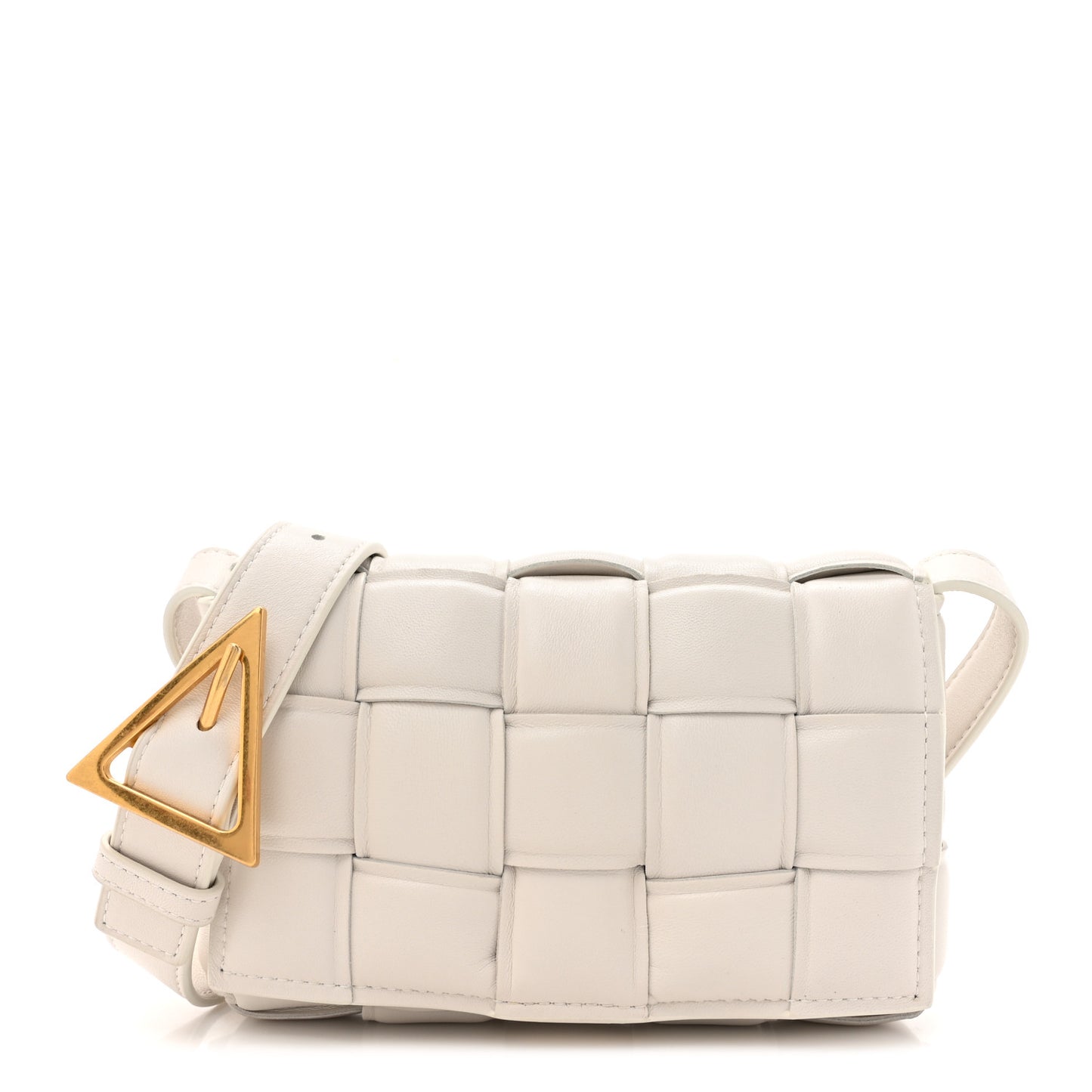 Nappa Maxi Intrecciato Small Padded Cassette Crossbody Bag Chalk Chalk