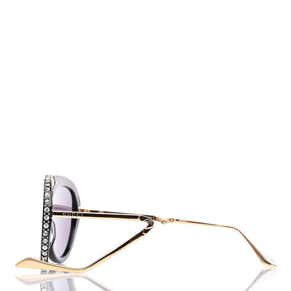 Gucci Acetate Crystal Foldable Aviator Sunglasses GG0307S Black 8 of 11