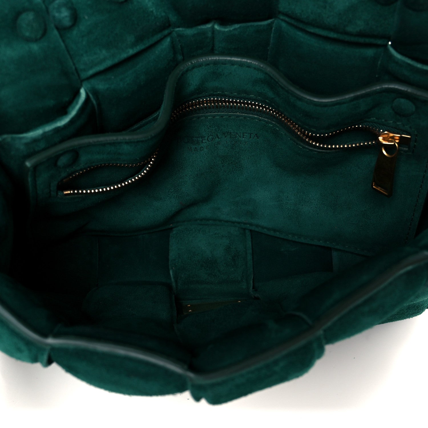 Bottega Veneta Suede Maxi Intrecciato Padded Chain Cassette Crossbody Bag Emerald Green 5 of 12