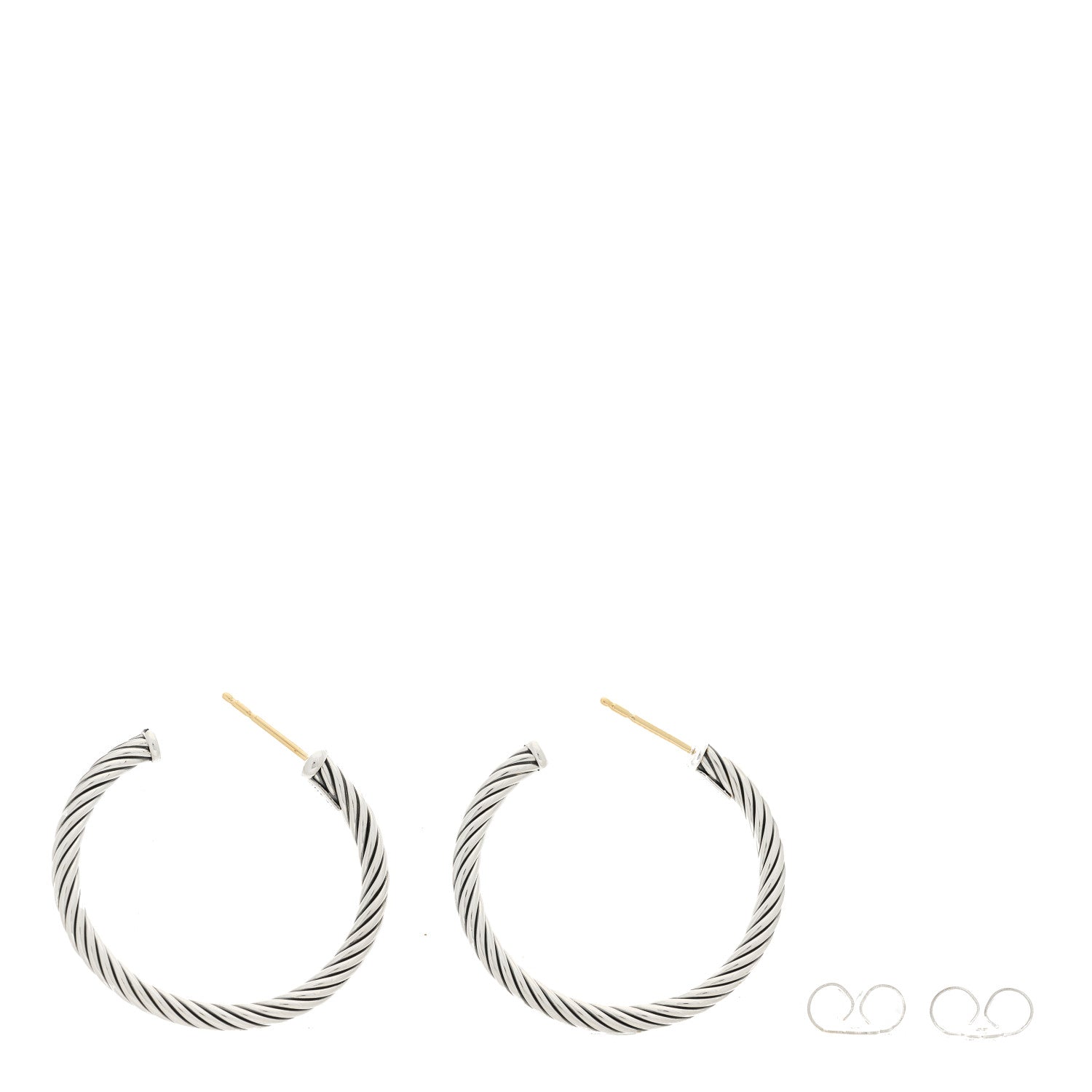 David Yurman Sterling Silver Small Cable Classics Hoop Earrings 4 of 4