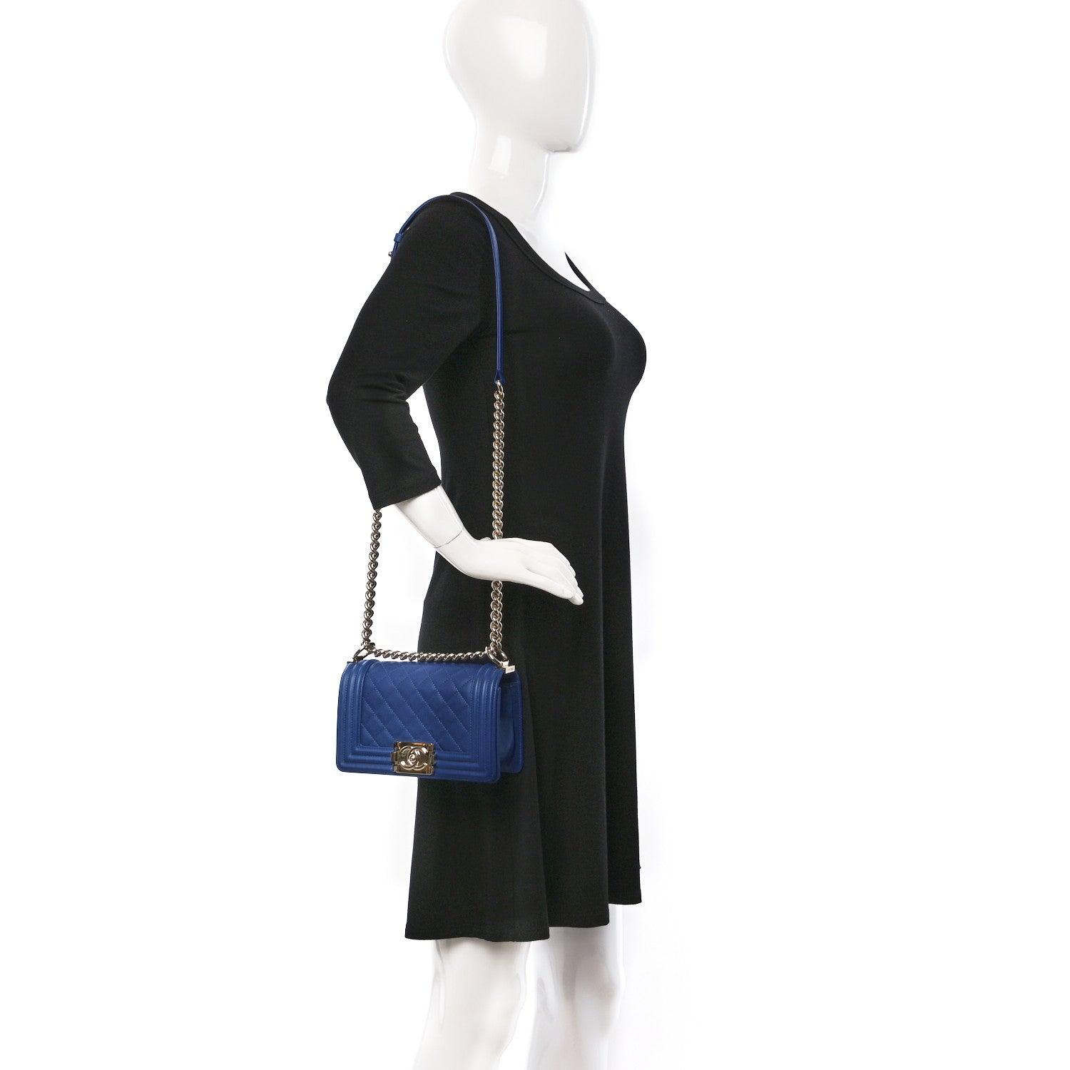 Chanel Calfskin Quilted Small Boy Flap Blue 2 of 9
