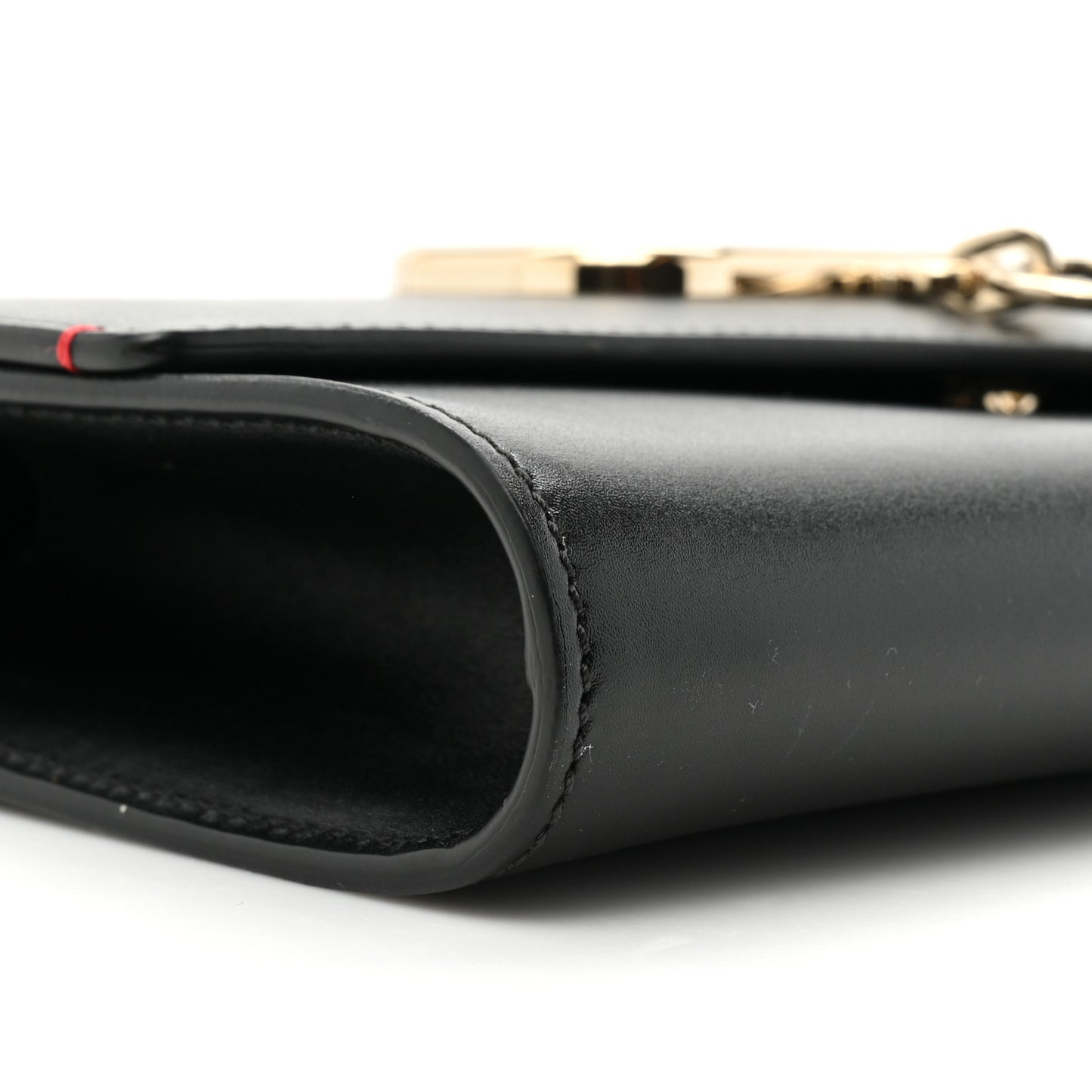 Calfskin VCase Chain Wallet Black