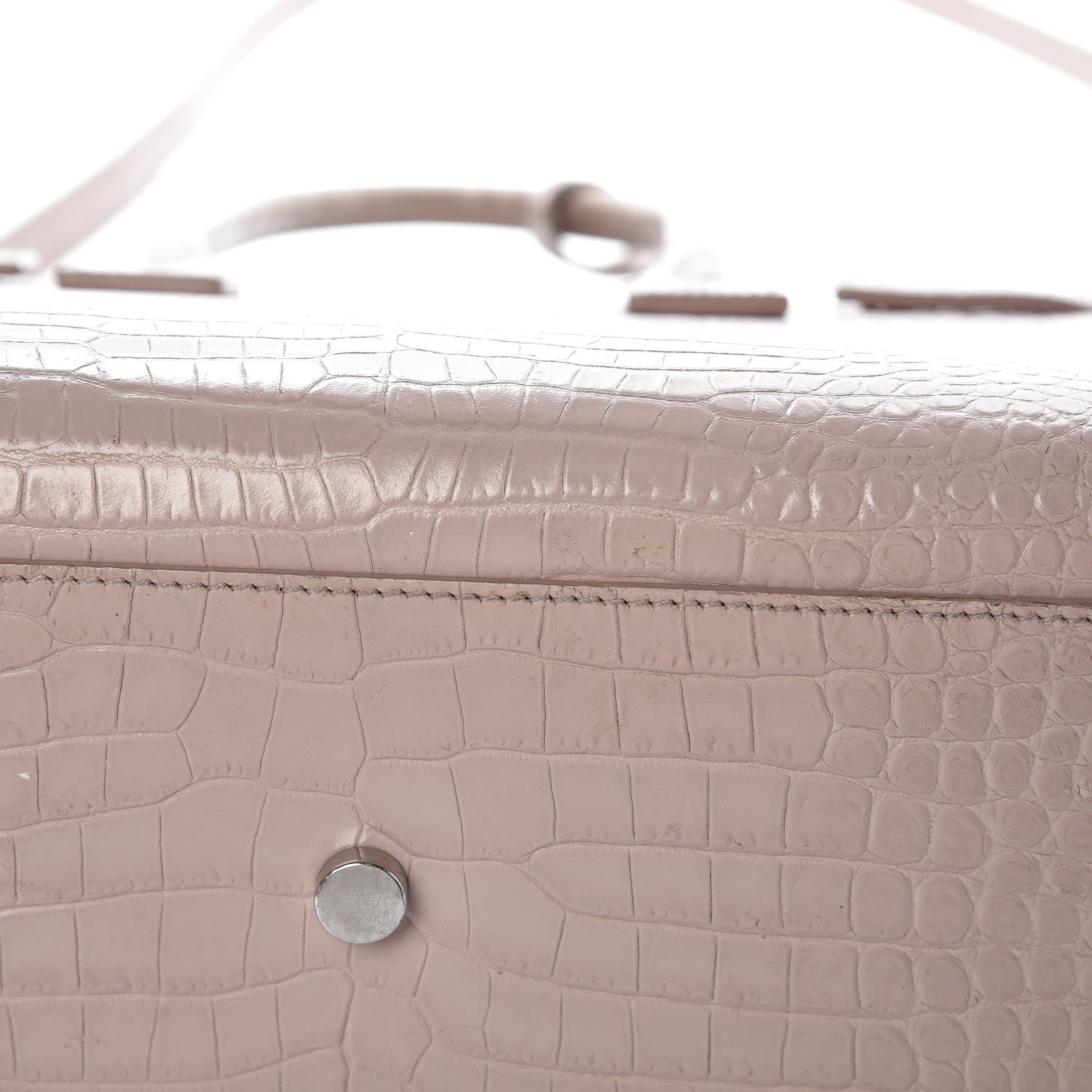 Saint Laurent Calfskin Crocodile Embossed Baby Sac De Jour Rose Antic 29 of 29
