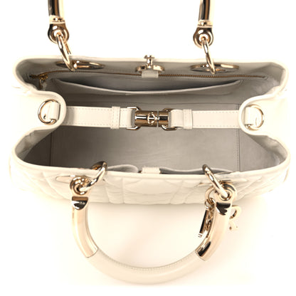 Christian Dior Calfskin Cannage Medium The Lady 95.22 White 5 of 13