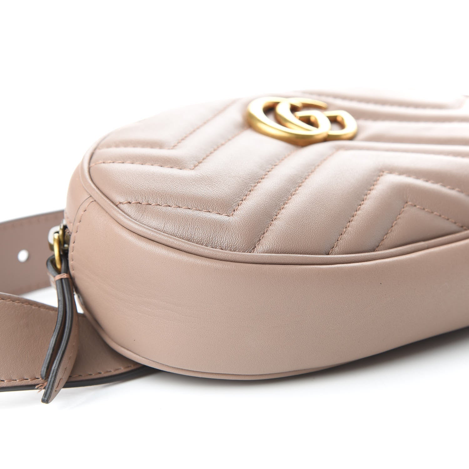Gucci Calfskin Matelasse GG Marmont Belt Bag 75 30 Porcelain Rose 5 of 12