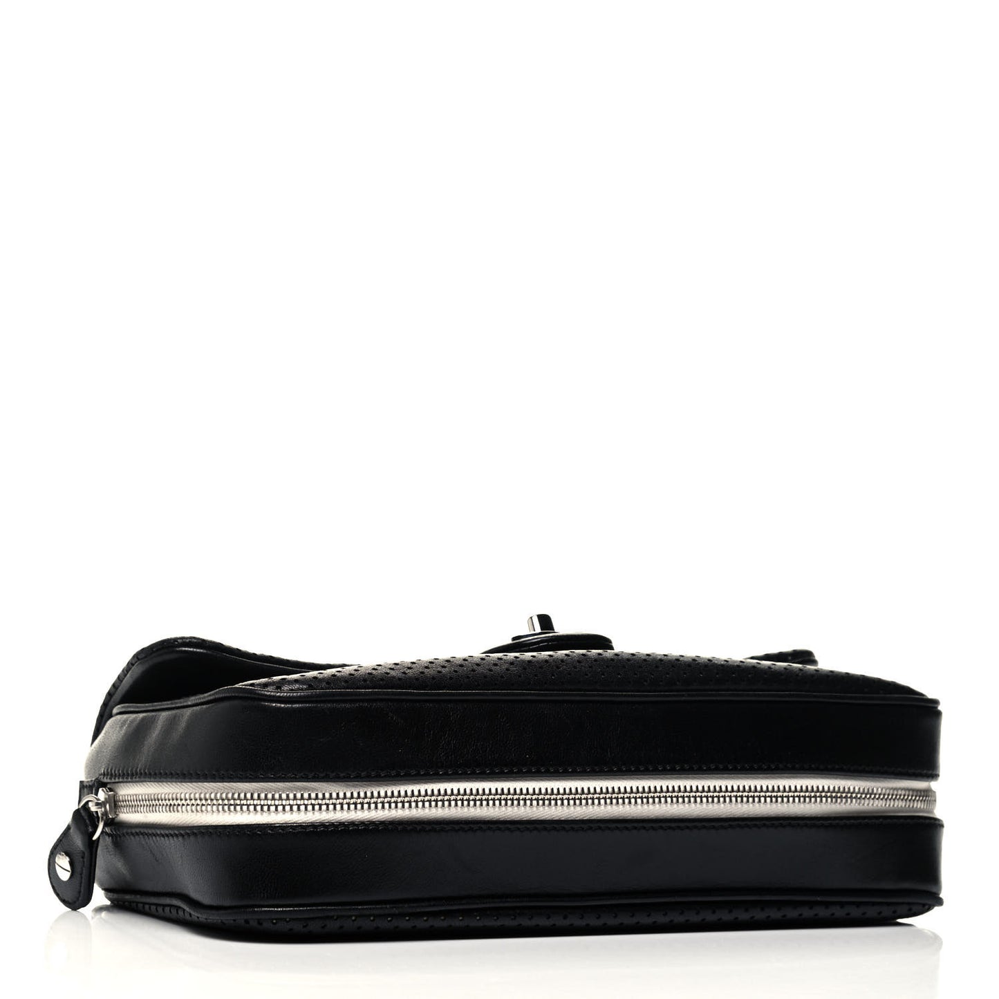 Lambskin Perforated Medium Baseball Spirit Flap Black