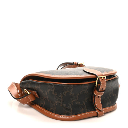 Celine Triomphe Canvas Medium Folco Bag Tan 4 of 9