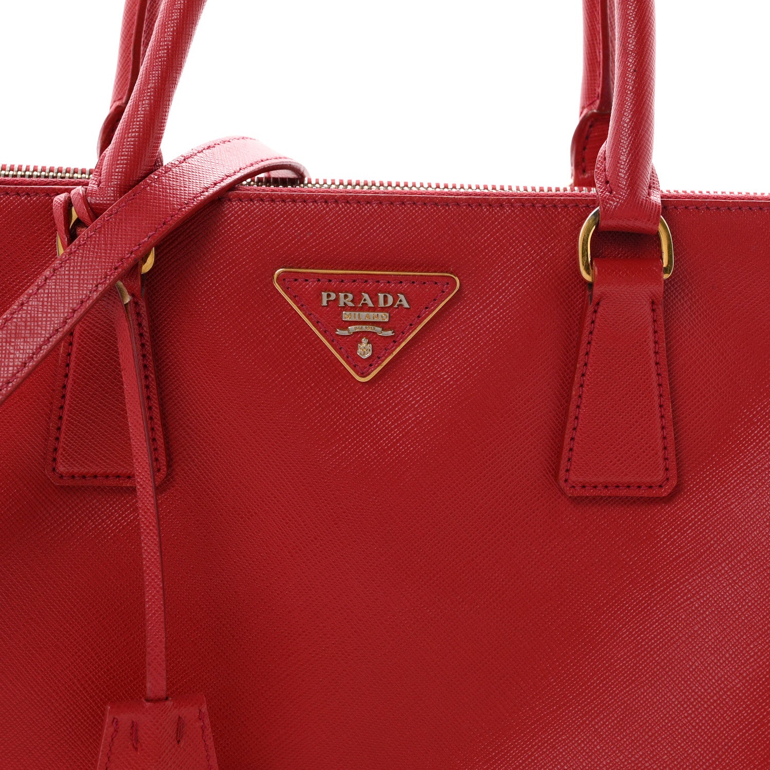 Prada Saffiano Lux Large Galleria Double Zip Tote Fuoco 8 of 12