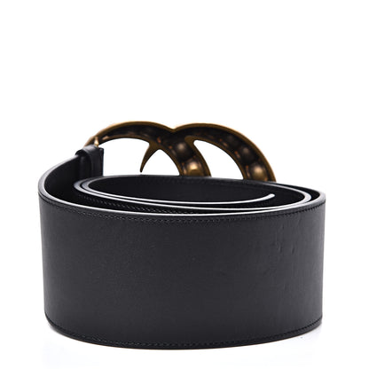 Gucci Moon Calfskin Pearl Double G 70mm Belt 90 36 Black Cream 3 of 6