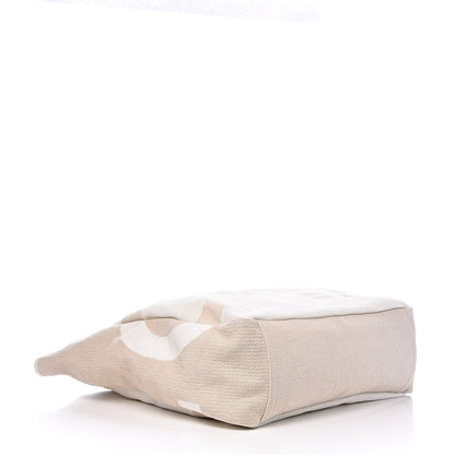 Chanel Canvas Large Shopping Tote White Beige 4 of 12