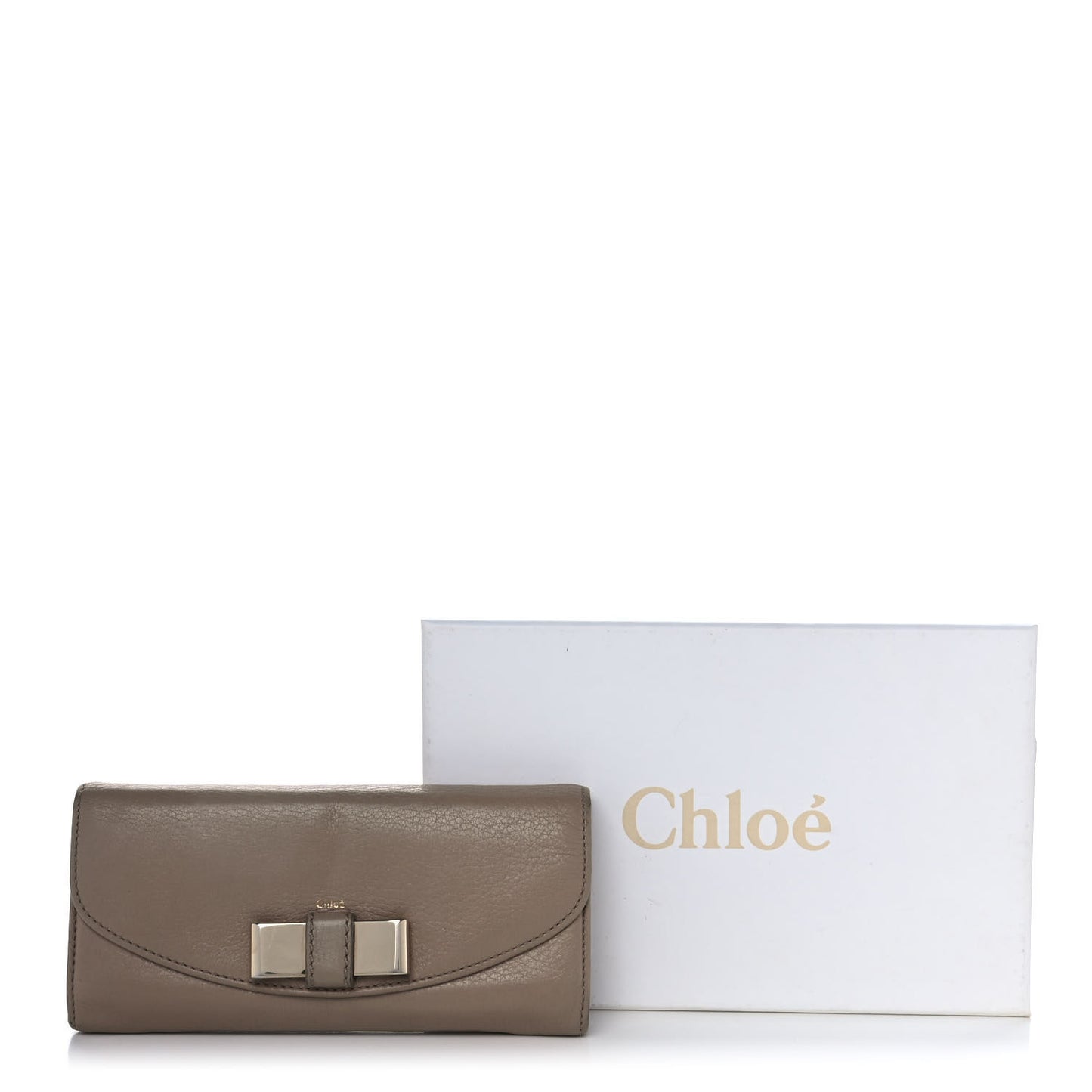 Calfskin Lily Continental Wallet Grey