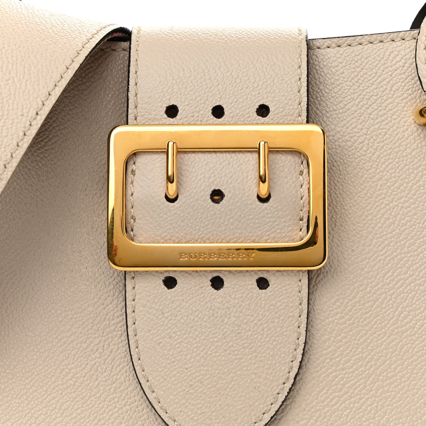 Soft Grain Calfskin Small Buckle Tote Limestone