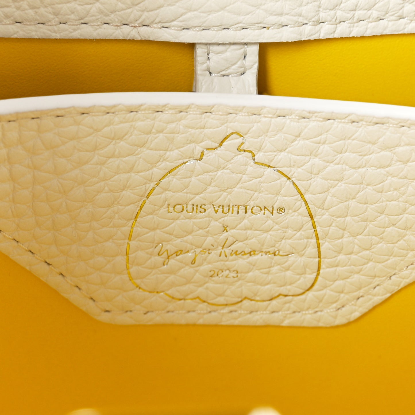 LV X YK Taurillon Capucines BB White