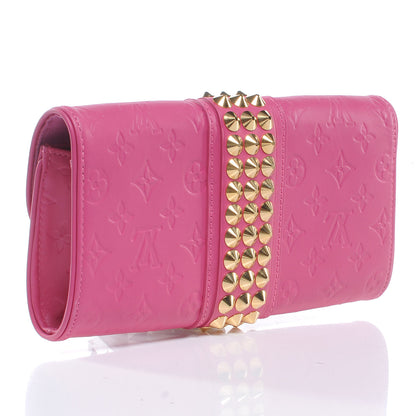 Louis Vuitton Calfskin Embossed Courtney Pochette Clutch Fuchsia 3 of 7