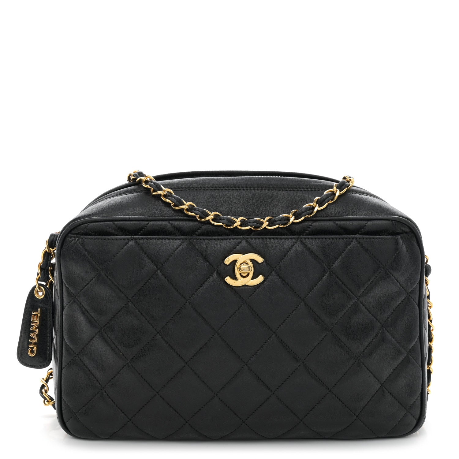 Chanel Lambskin Quilted Camera Case Black 1 of 12