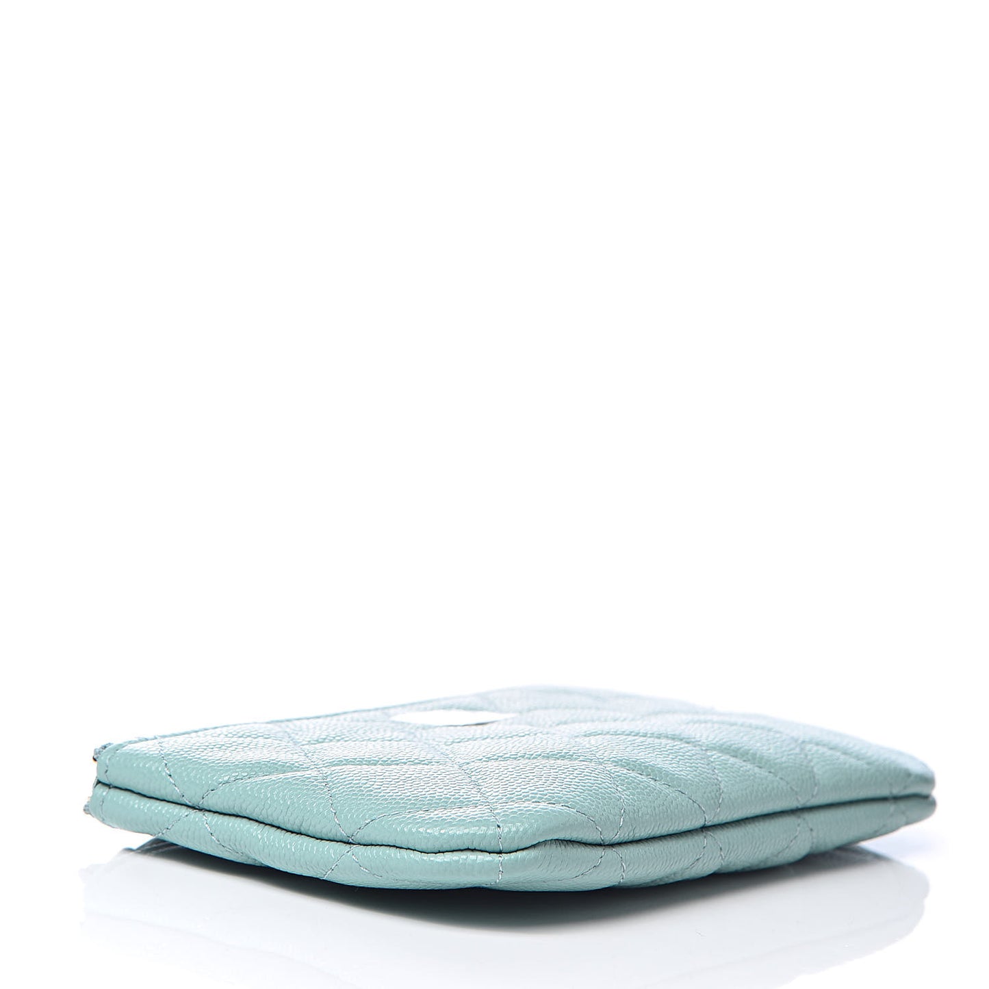 Caviar Quilted Small Cosmetic Case Light Blue