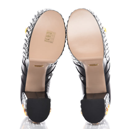 Gucci Malaga Kid Crystal Amilna Platform Loafer 38.5 Black 5 of 9