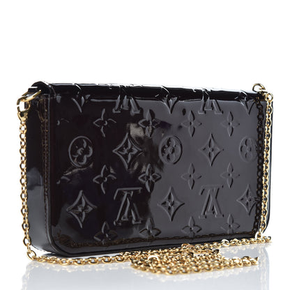 Louis Vuitton Vernis Pochette Felicie Chain Wallet Amarante 4 of 9