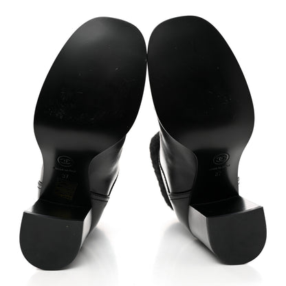 Chanel Calfskin Knit CC Short Boots 37 Black 5 of 8
