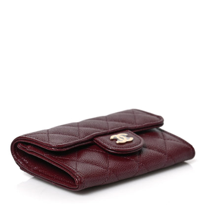 Chanel Caviar Quilted Flap Card Holder Wallet Burgundy 4 of 8