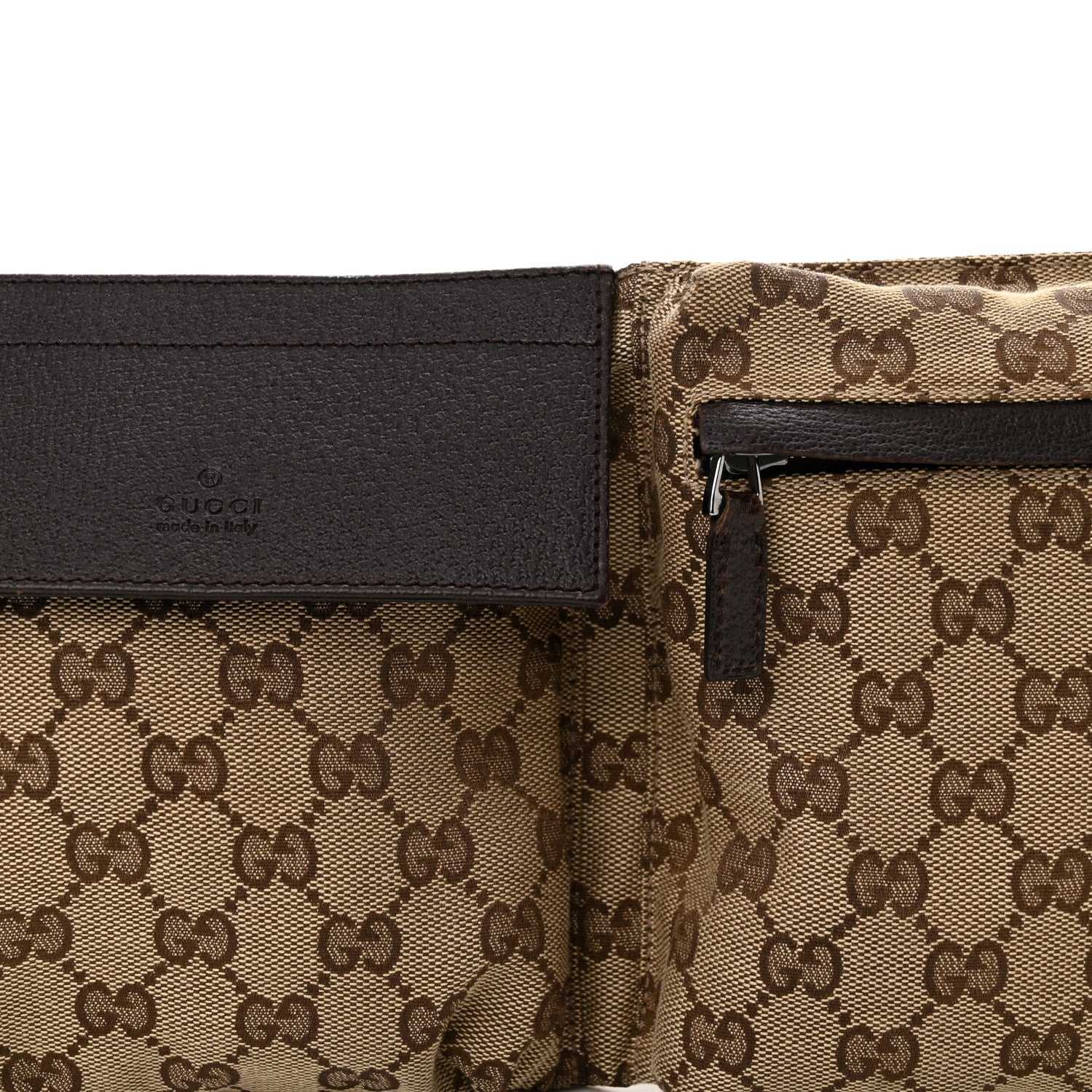 Gucci GG Monogram Double Pocket Belt Bag Dark Brown 8 of 10