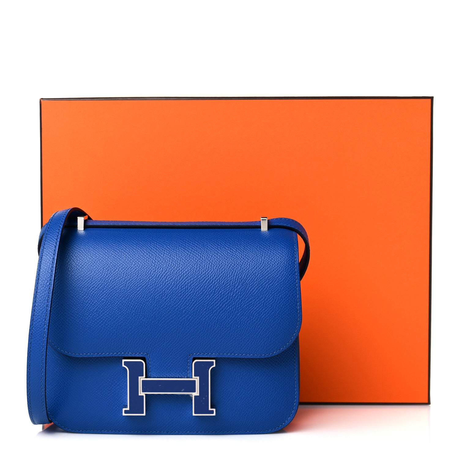 Hermes Epsom Enamel Constance 18 Bleu France 11 of 11