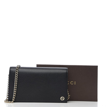 Gucci Dollar Calfskin Medium Betty Chain Wallet Black 9 of 9