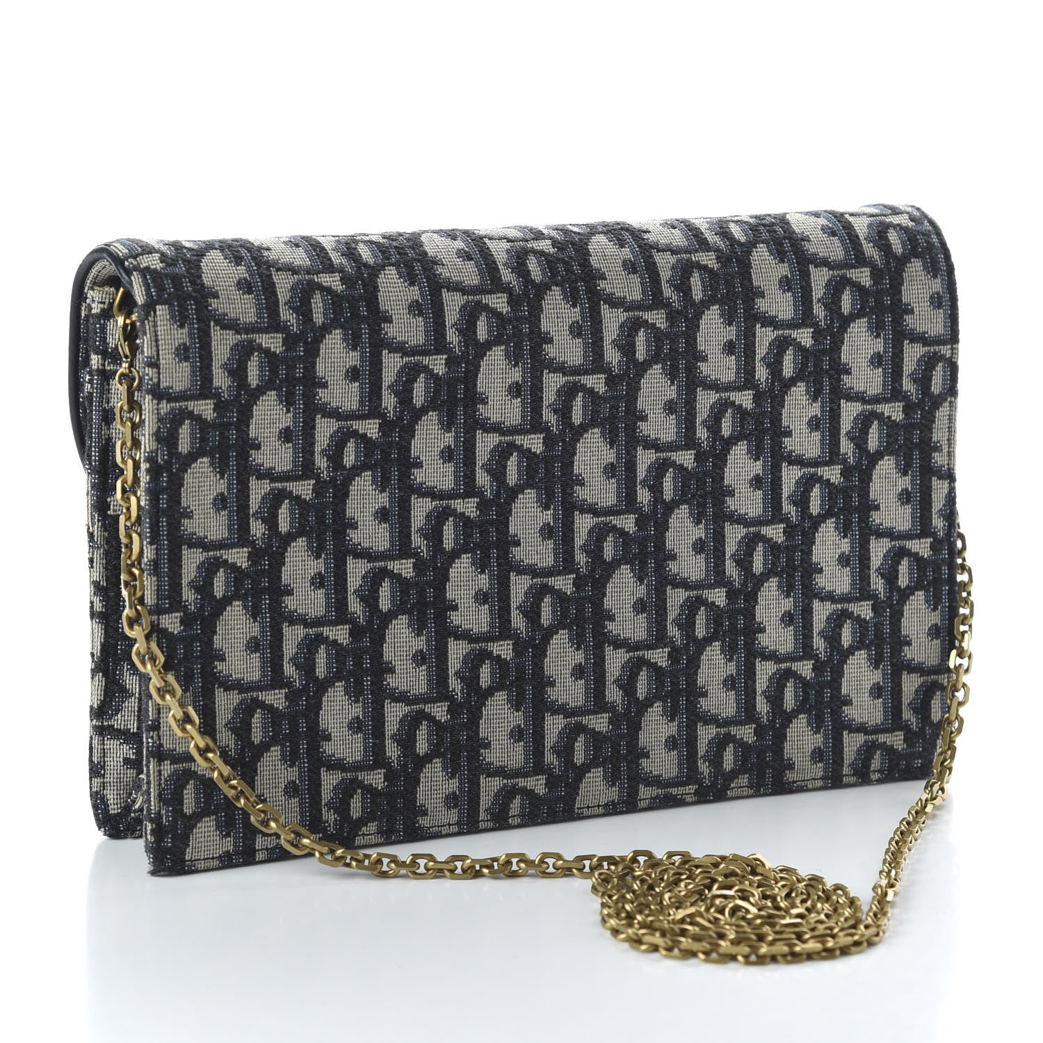 Christian Dior Oblique Saddle Chain Pouch Blue 3 of 10