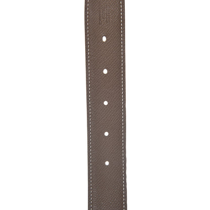 Hermes Box Togo 32mm Quizz H Belt 80 Etoupe Black 4 of 7