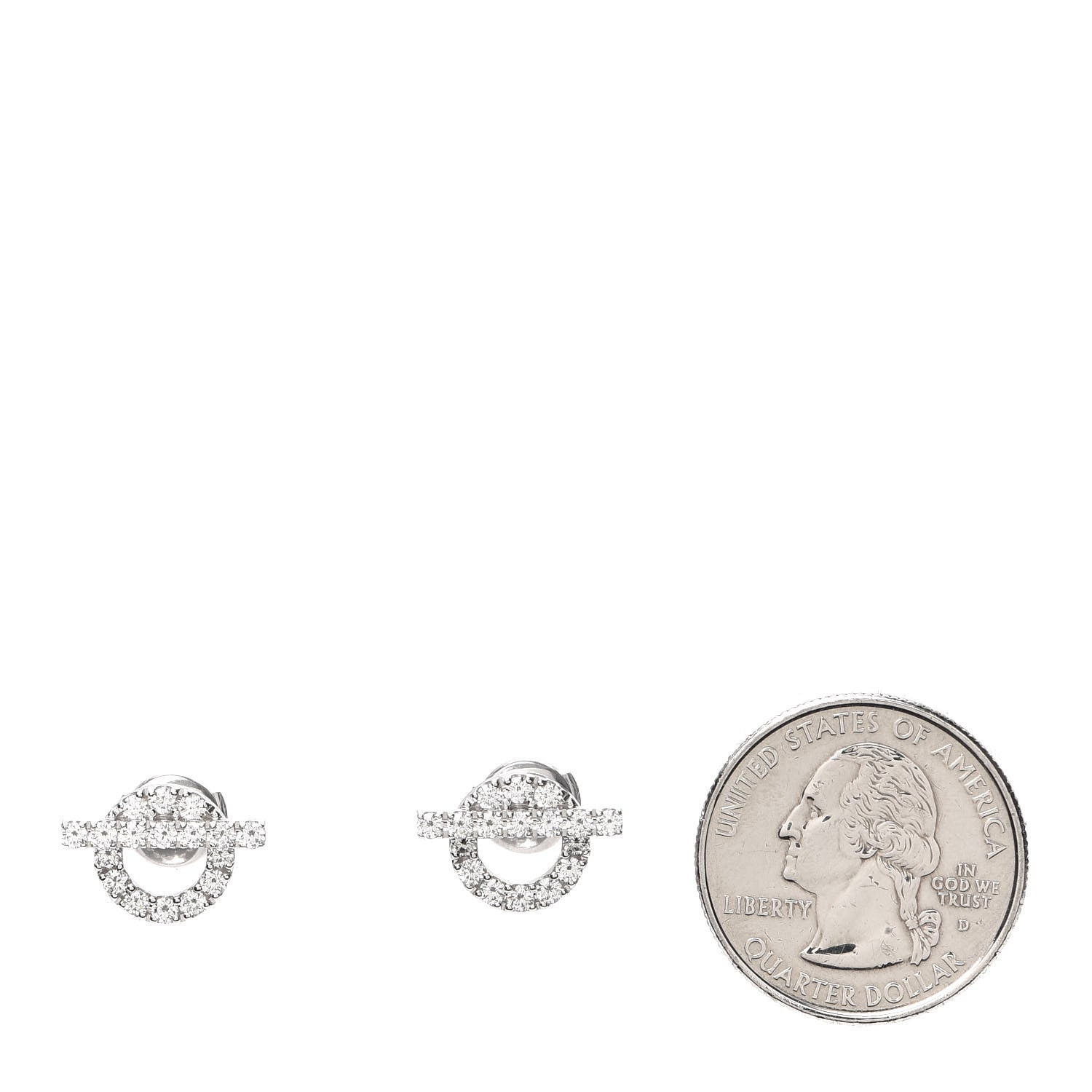 Hermes 18K White Gold Diamond Finesse Earrings 2 of 5