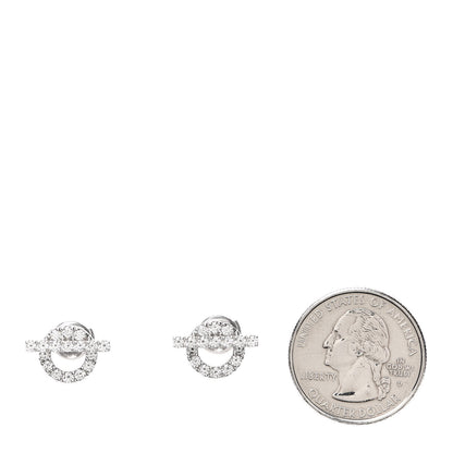 Hermes 18K White Gold Diamond Finesse Earrings 2 of 5