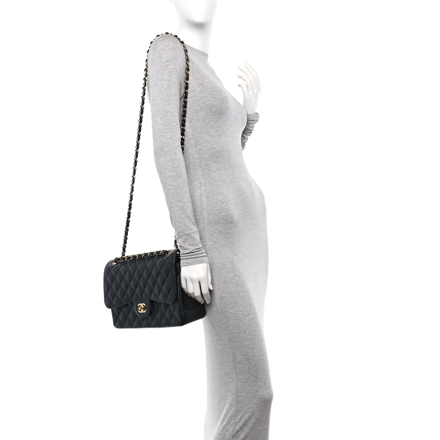 Chanel Caviar Quilted Jumbo Double Flap Black 2 of 11