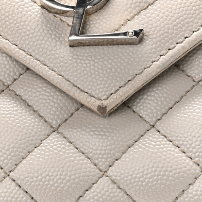 Saint Laurent Grain De Poudre Textured Mixed Matelasse Medium Triquilt Monogram Satchel Granite 10 of 21