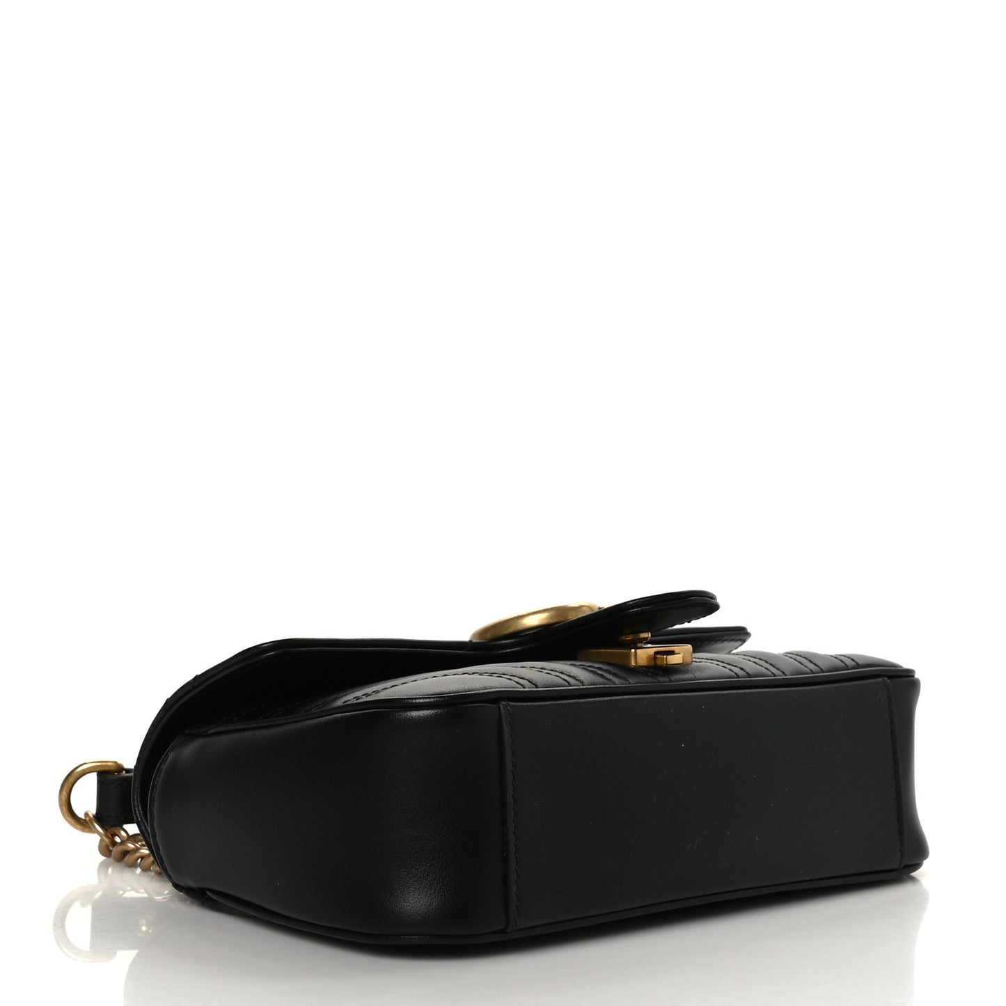 Calfskin Matelasse Mini GG Marmont Shoulder Bag Black