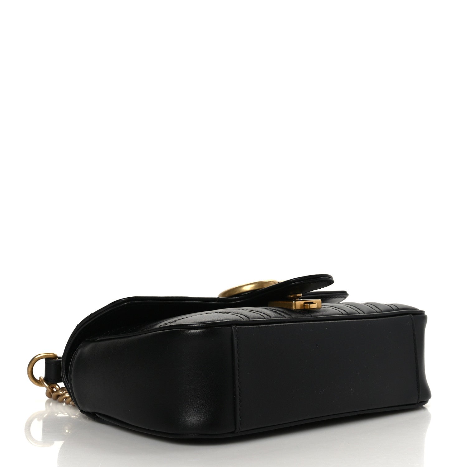 Gucci Calfskin Matelasse Mini GG Marmont Shoulder Bag Black 4 of 8
