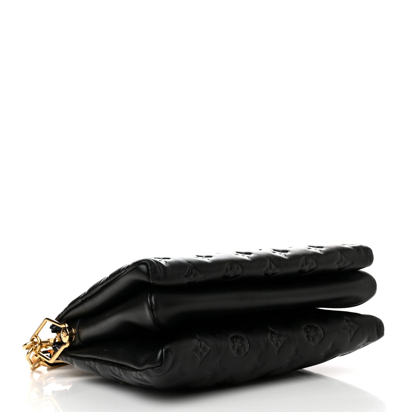 Lambskin Embossed Monogram Scarf Coussin PM Black