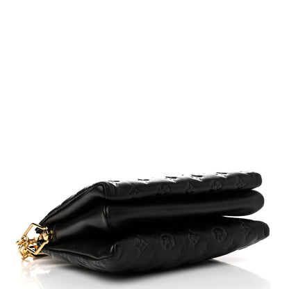 Louis Vuitton Lambskin Embossed Monogram Scarf Coussin PM Black 4 of 14