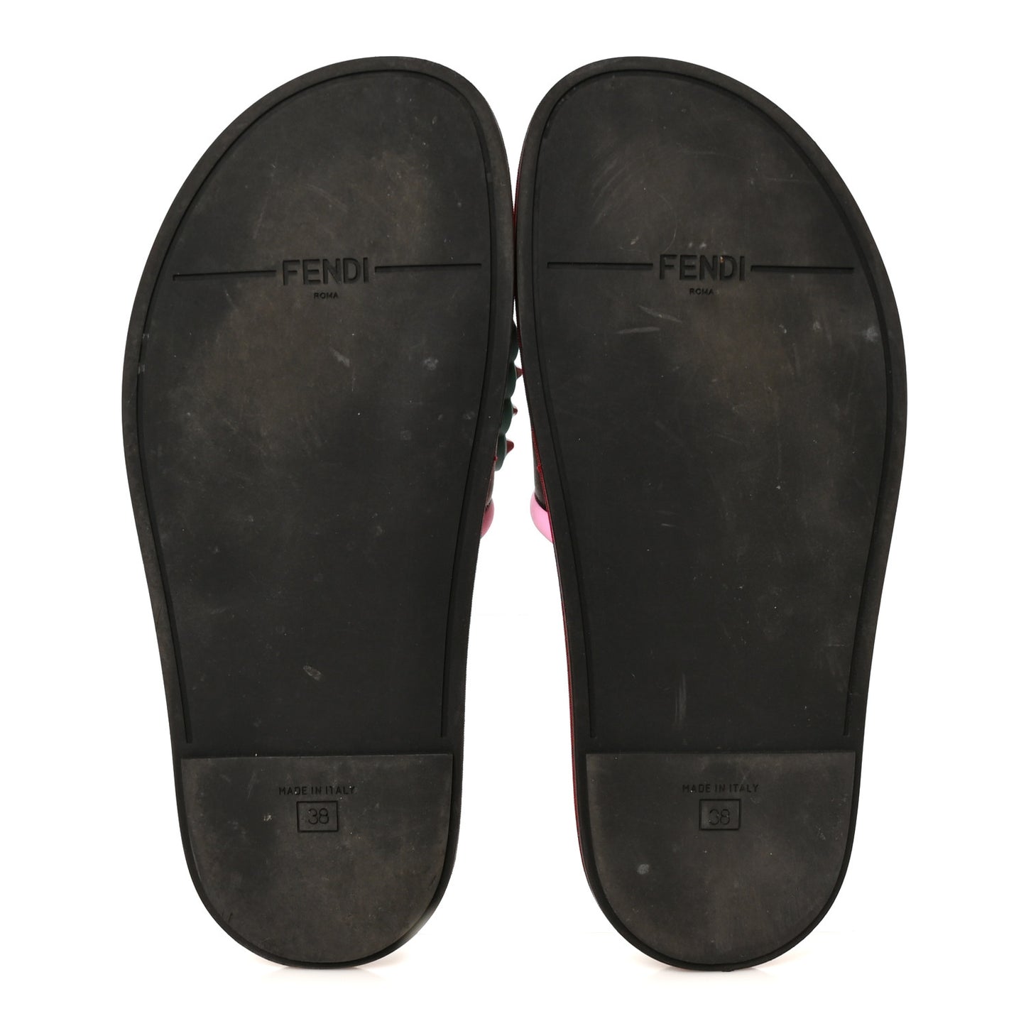 Vitello Studded Fun Fair Slide Sandals 38 Black Multicolor