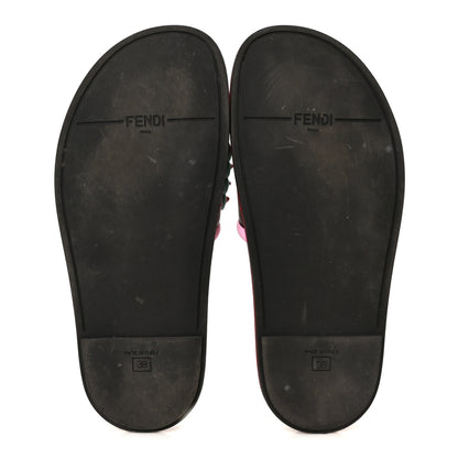 Fendi Vitello Studded Fun Fair Slide Sandals 38 Black Multicolor 6 of 9