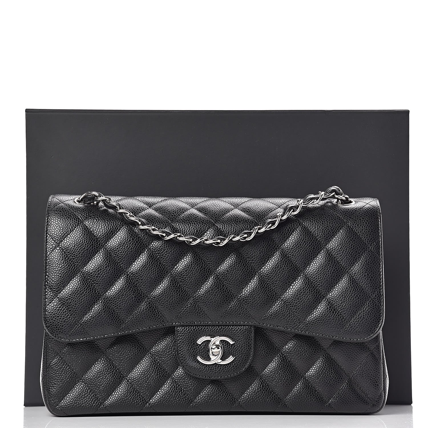 Chanel Caviar Quilted Jumbo Double Flap Black 12 of 12