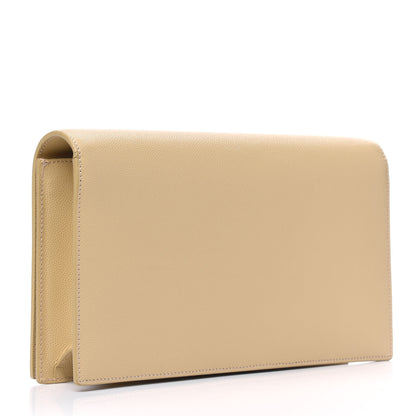 Saint Laurent Grain De Poudre Classic Kate Monogram Clutch Nude Powder 2 of 5
