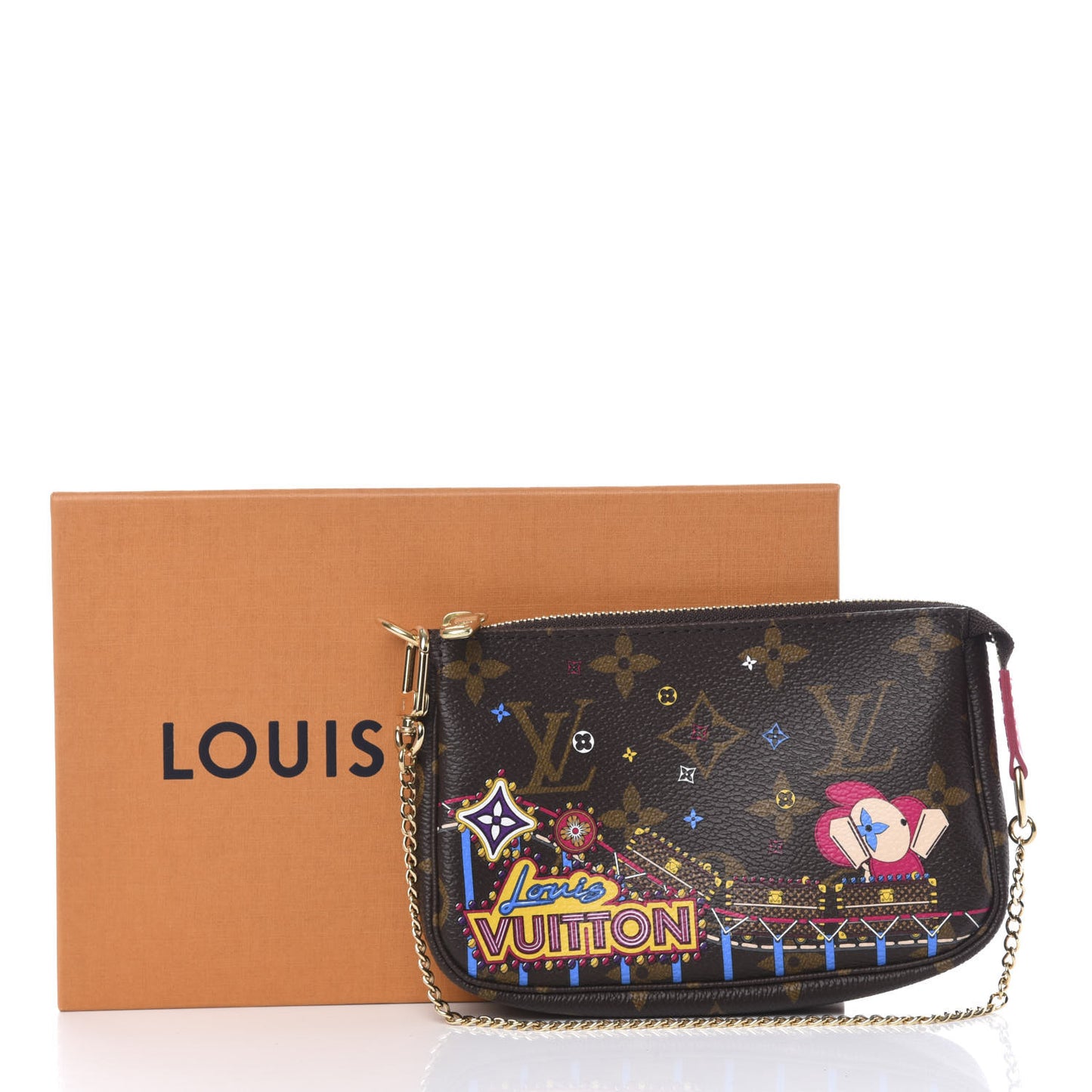 Monogram 2020 Christmas Animation Roller Coaster Mini Pochette Accessories Pivoine