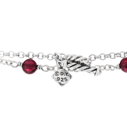 David Yurman DAVID YURMAN Sterling Silver Garnet Bead Chain Necklace 5 of 5