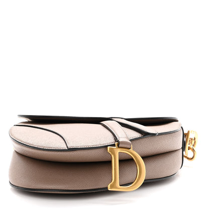 Christian Dior Grained Calfskin Saddle Bag With Strap Warm Taupe 4 of 9