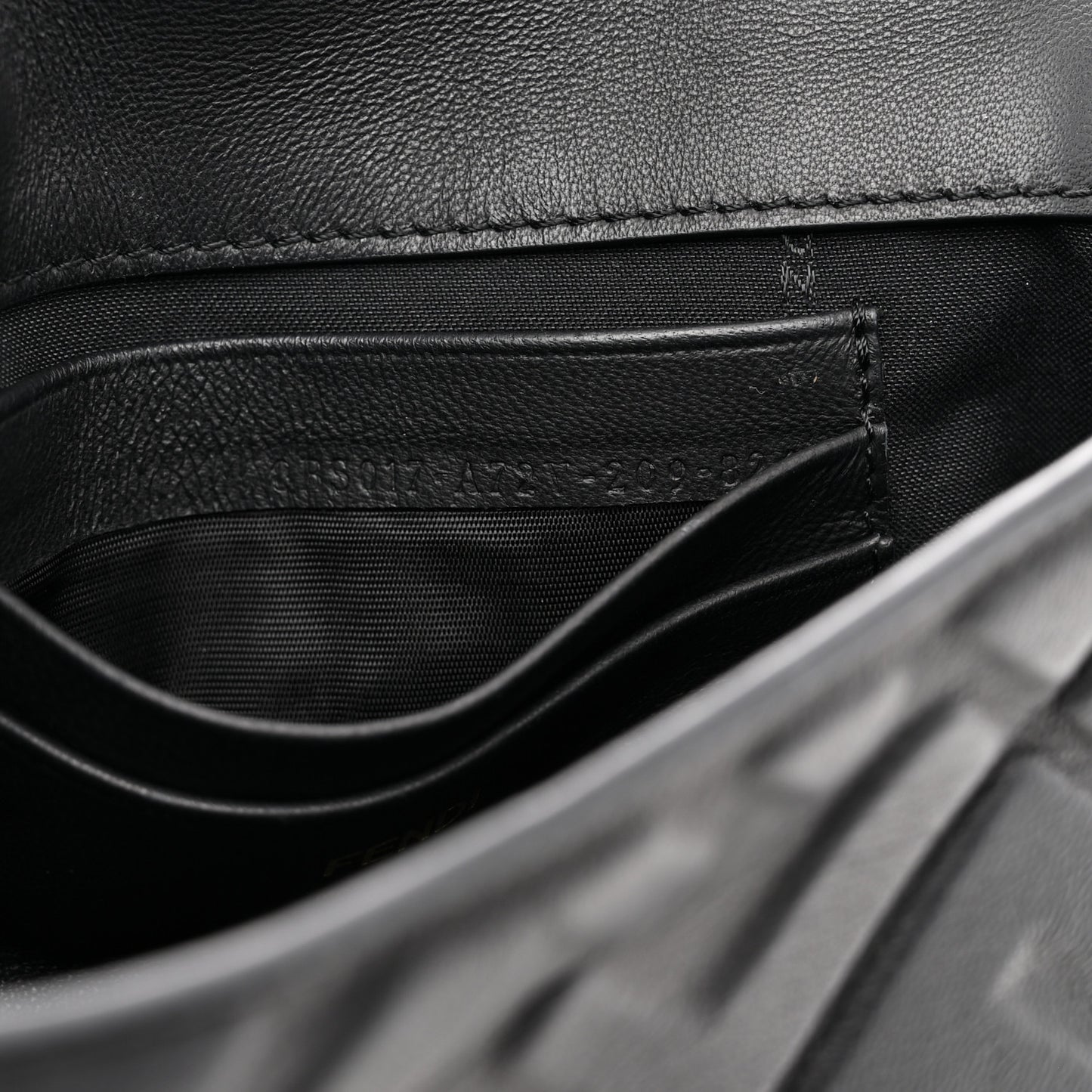 Nappa FF 1974 Embossed Mini Baguette Black