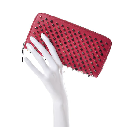 Christian Louboutin Calfskin Panettone Spiked Zip Around Wallet Rosa 2 of 10
