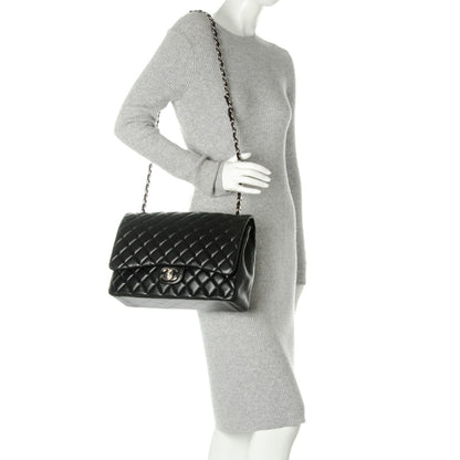 Chanel Lambskin Quilted Maxi Double Flap Black 3 of 9