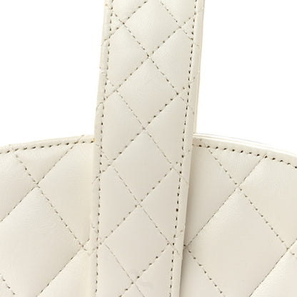 Chanel Lambskin Minaudiere Vanity With Handle White 7 of 10
