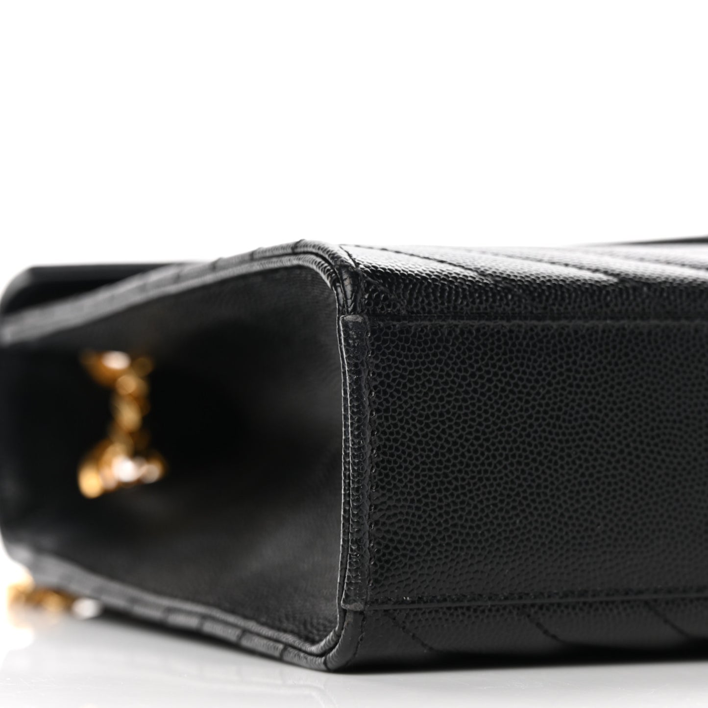 Grain De Poudre Matelasse Chevron Large Monogram Satchel Black